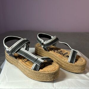 Sam Edelman cloth and cork espadrille sandal. Worn 2-3x. EUC.